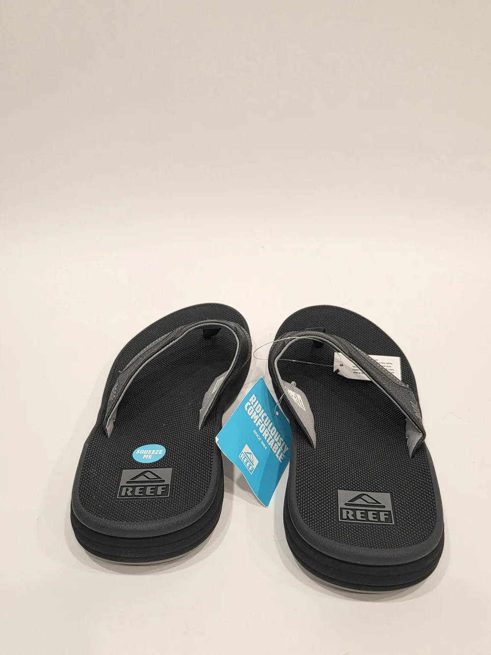 Reef Cushion Fanning Men's Black Gray Flip-Flop Sandals